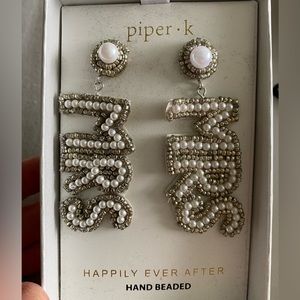 New Piper K “MRS” Embellished Statement Earrings